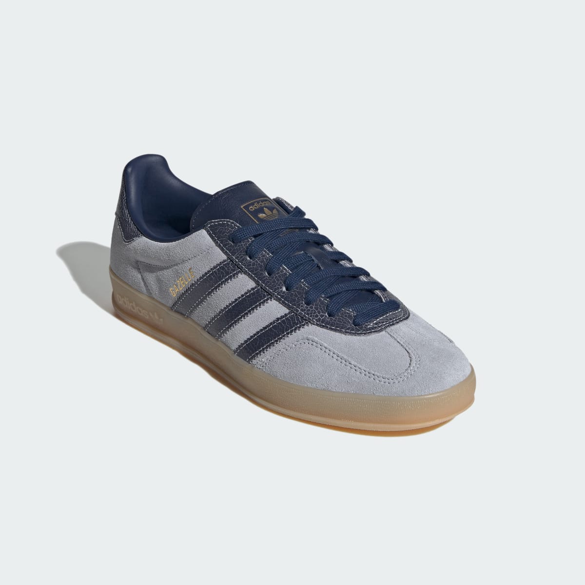 Adidas Men's GAZELLE INDOOR SHOES - Halo Silver / Night Indigo / Gum - Image 4