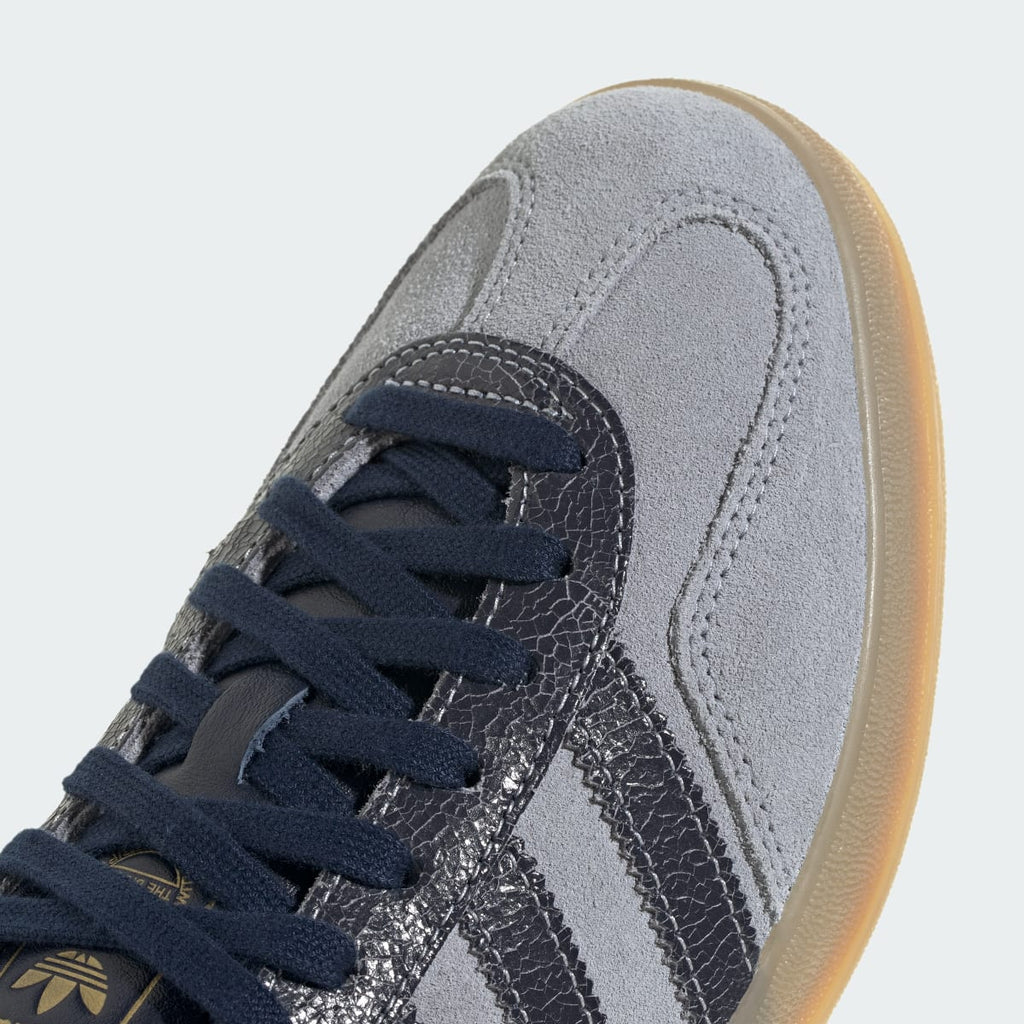 Adidas Men's GAZELLE INDOOR SHOES - Halo Silver / Night Indigo / Gum - Image 7