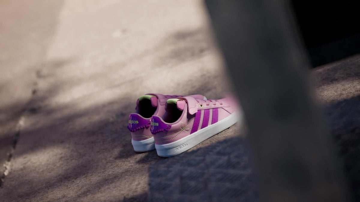Adidas Kids' GRAND COURT 3.0 GIRLS SHOES CHILDREN - St Tropic Bloom / Purple Burst / Hi-Res Yellow - Image 2
