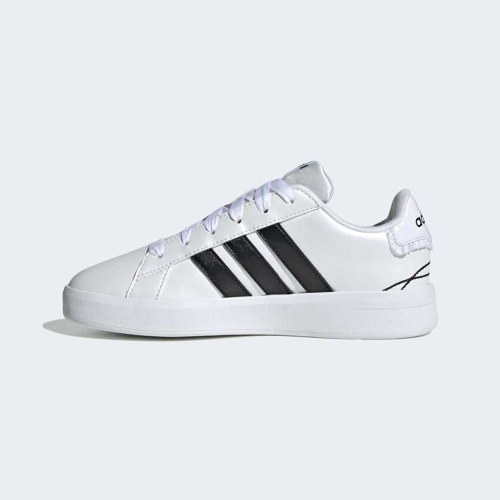 Adidas Kids' GRAND COURT 3.0 GIRLS SHOES JUNIOR - Cloud White / Core Black / Hi-Res Yellow - Image 6