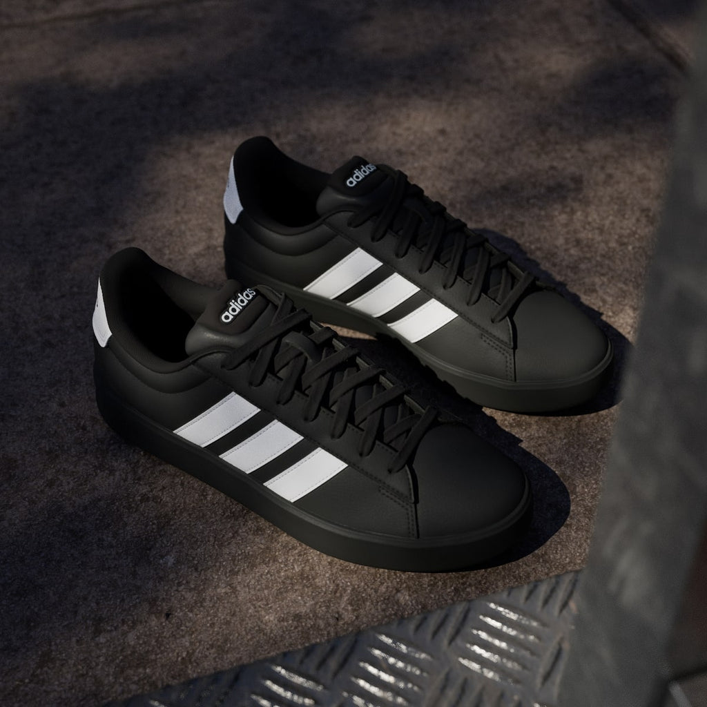 Adidas Men's GRAND COURT 3.0 SHOES - Core Black / Cloud White / Cloud White - Image 5