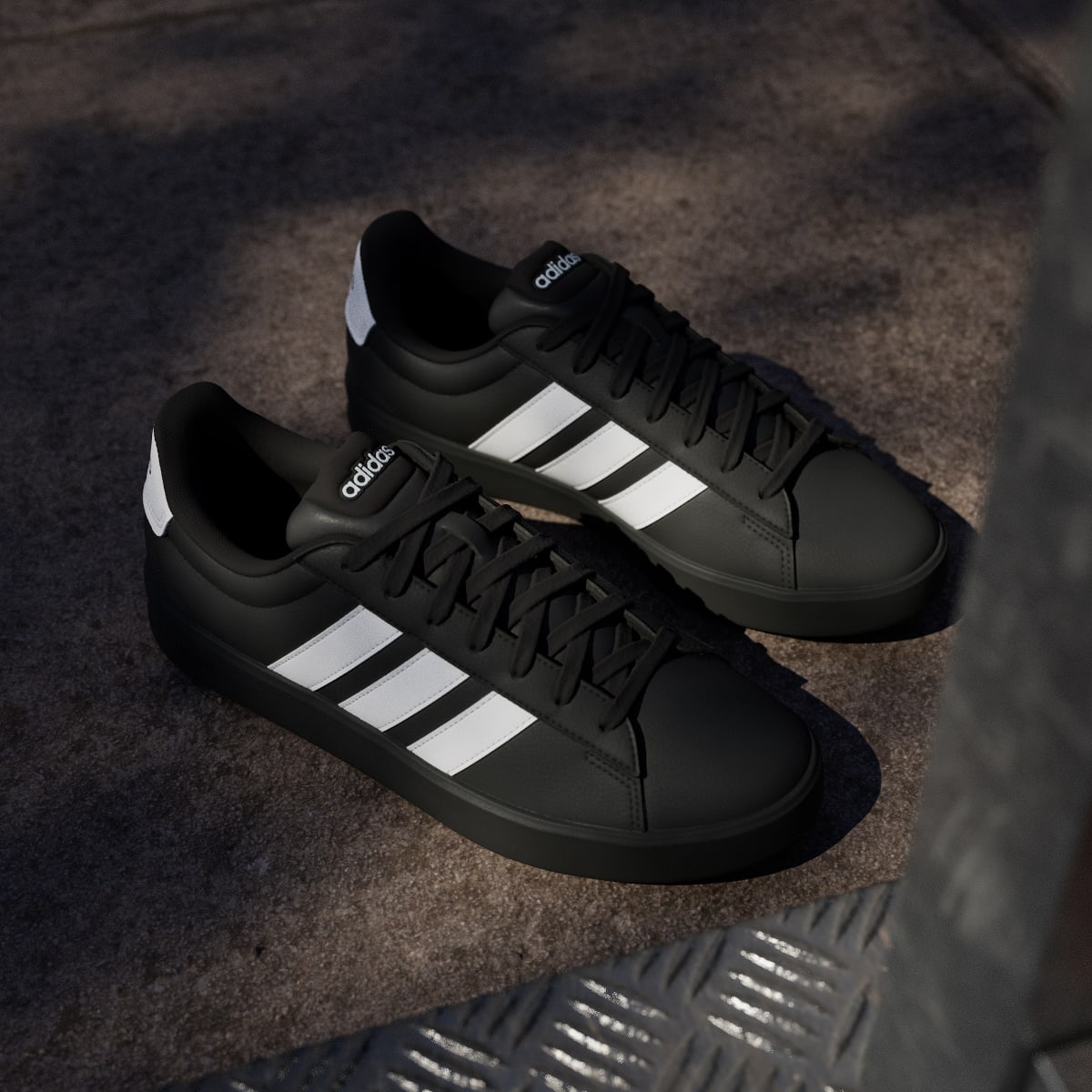 Adidas Men's GRAND COURT 3.0 SHOES - Core Black / Cloud White / Cloud White - Image 5