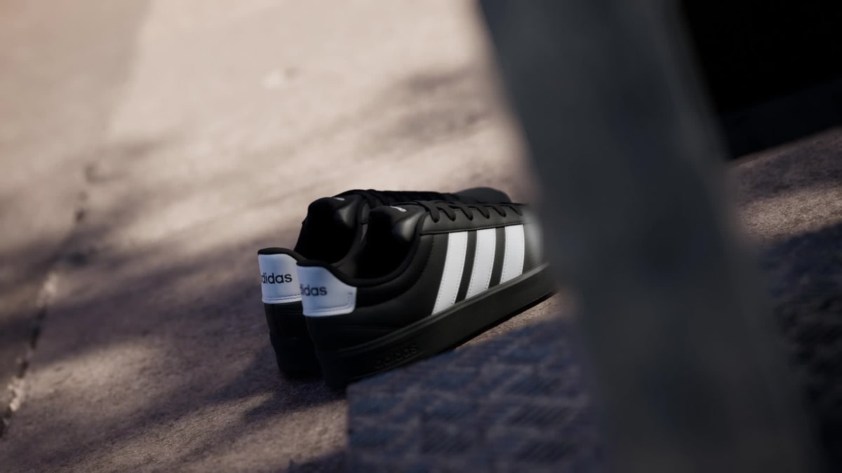 Adidas Men's GRAND COURT 3.0 SHOES - Core Black / Cloud White / Cloud White - Image 2
