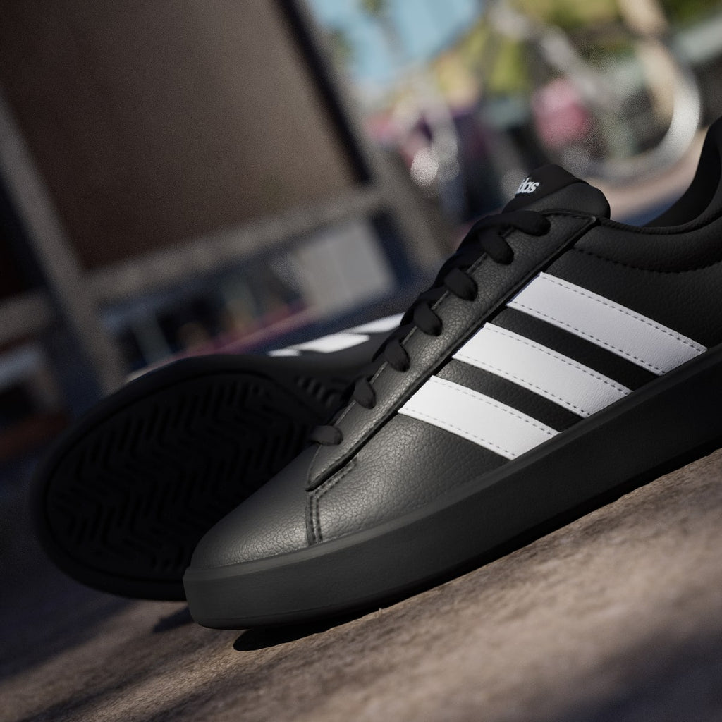 Adidas Women's GRAND COURT 3.0 SHOES - Core Black / Cloud White / Cloud White - Image 10
