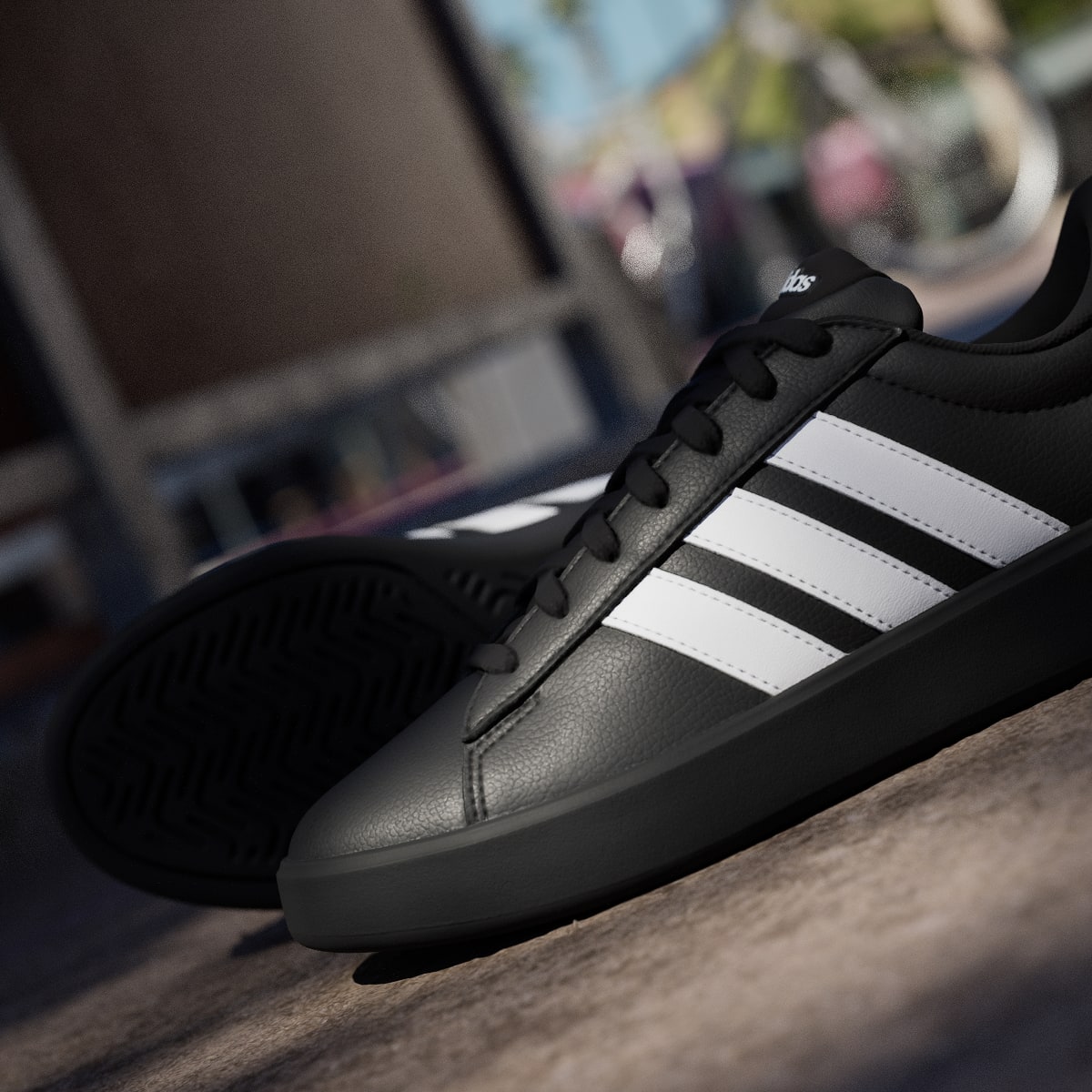 Adidas Women's GRAND COURT 3.0 SHOES - Core Black / Cloud White / Cloud White - Image 10