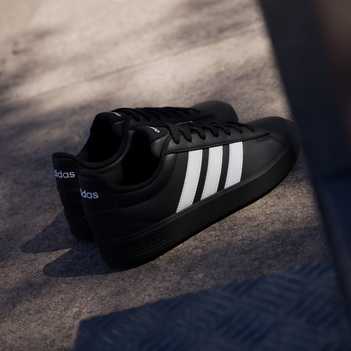 Adidas Women's GRAND COURT 3.0 SHOES - Core Black / Cloud White / Cloud White - Image 6