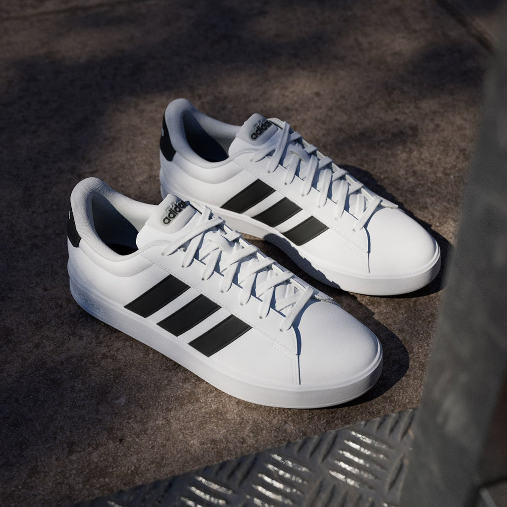 Adidas Men's GRAND COURT 3.0 SHOES - Cloud White / Core Black / Cloud White - Image 5