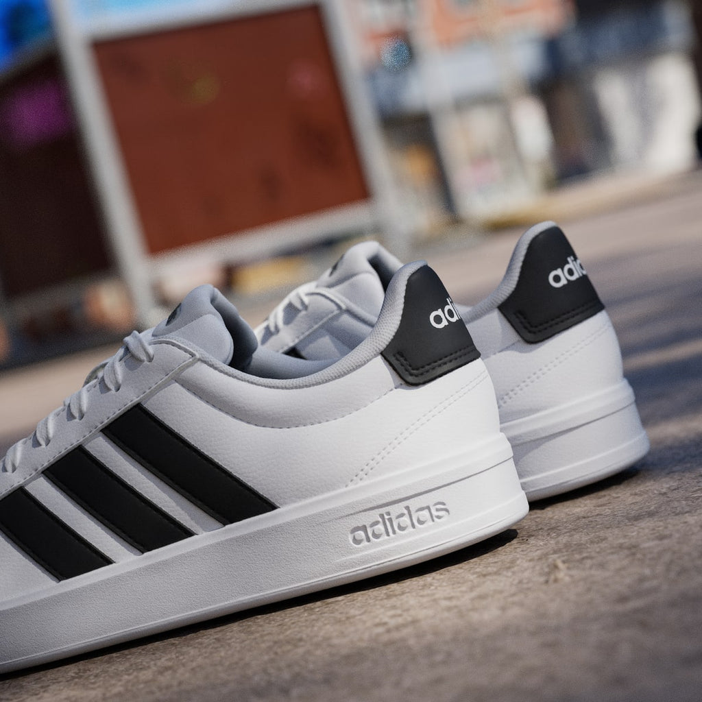 Adidas Men's GRAND COURT 3.0 SHOES - Cloud White / Core Black / Cloud White - Image 9