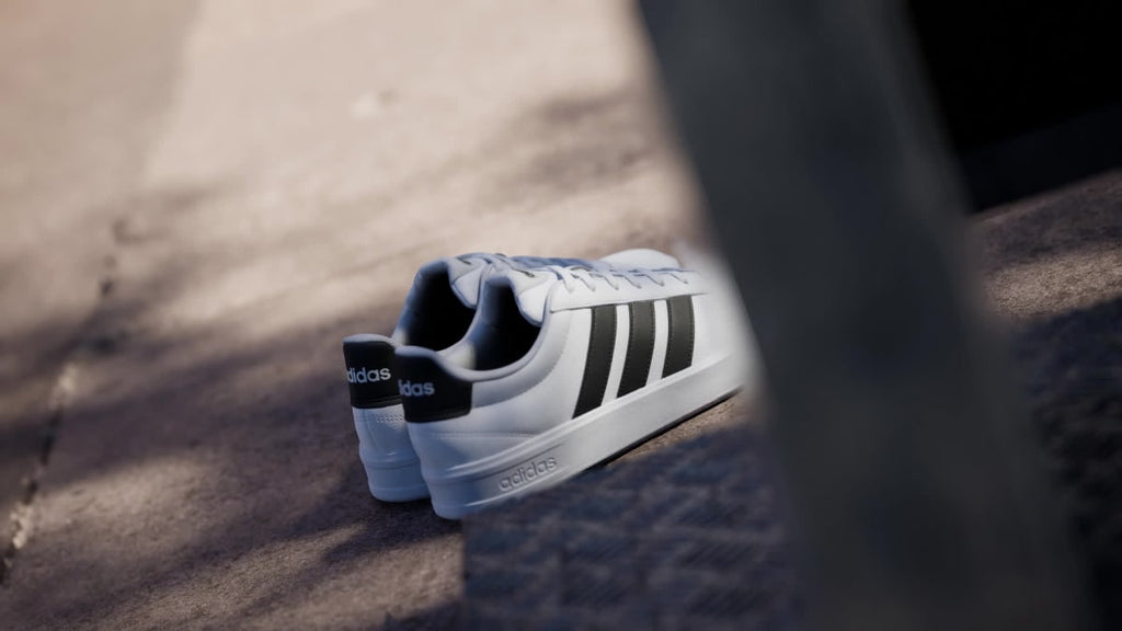 Adidas Men's GRAND COURT 3.0 SHOES - Cloud White / Core Black / Cloud White - Image 2