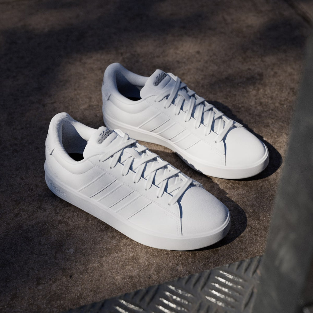 Adidas Women's GRAND COURT 3.0 SHOES - Cloud White / Cloud White / Iron Metallic - Image 5