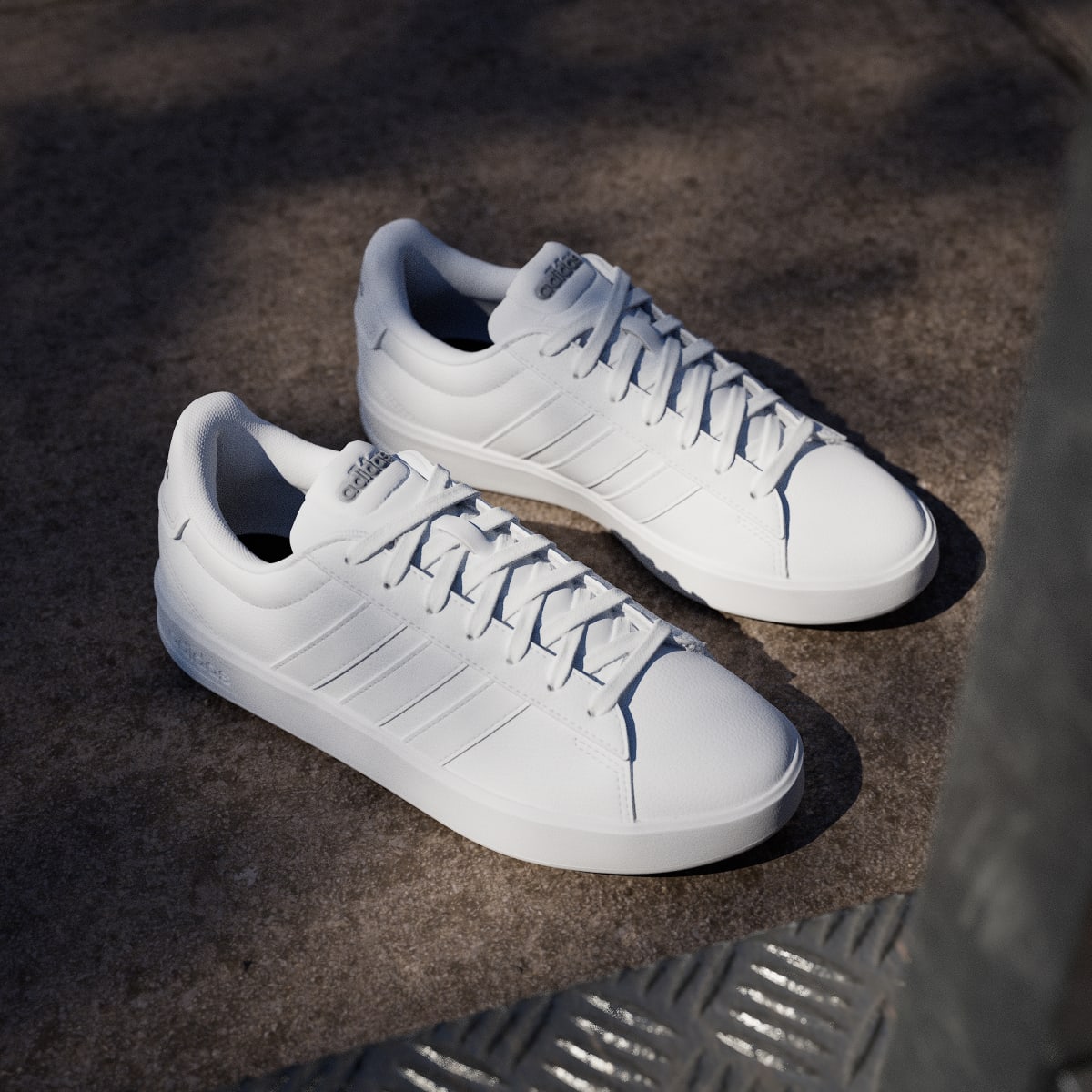 Adidas Women's GRAND COURT 3.0 SHOES - Cloud White / Cloud White / Iron Metallic - Image 5