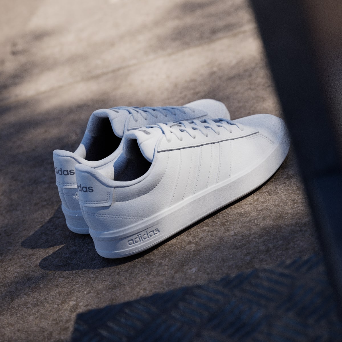 Adidas Women's GRAND COURT 3.0 SHOES - Cloud White / Cloud White / Iron Metallic - Image 6