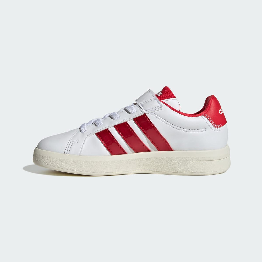 Adidas Kids' GRAND COURT 3.0 SHOES - Cloud White / Pure Ruby / Off White - Image 6