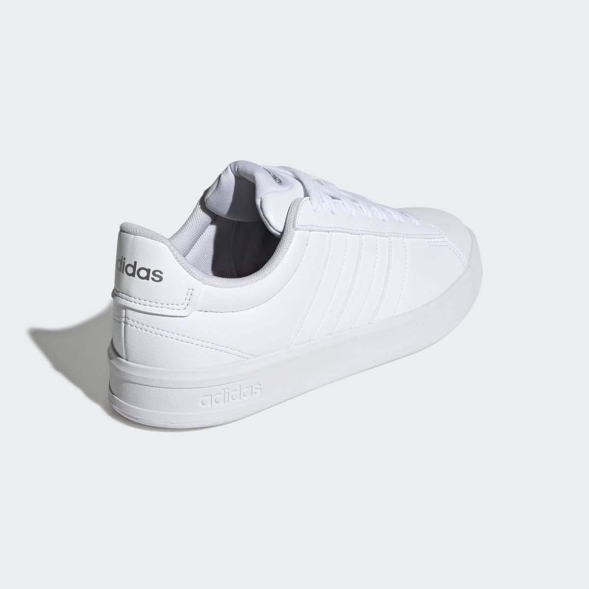 Adidas Women's GRAND COURT SHOES - Cloud White / Cloud White / Iron Metallic - Image 5