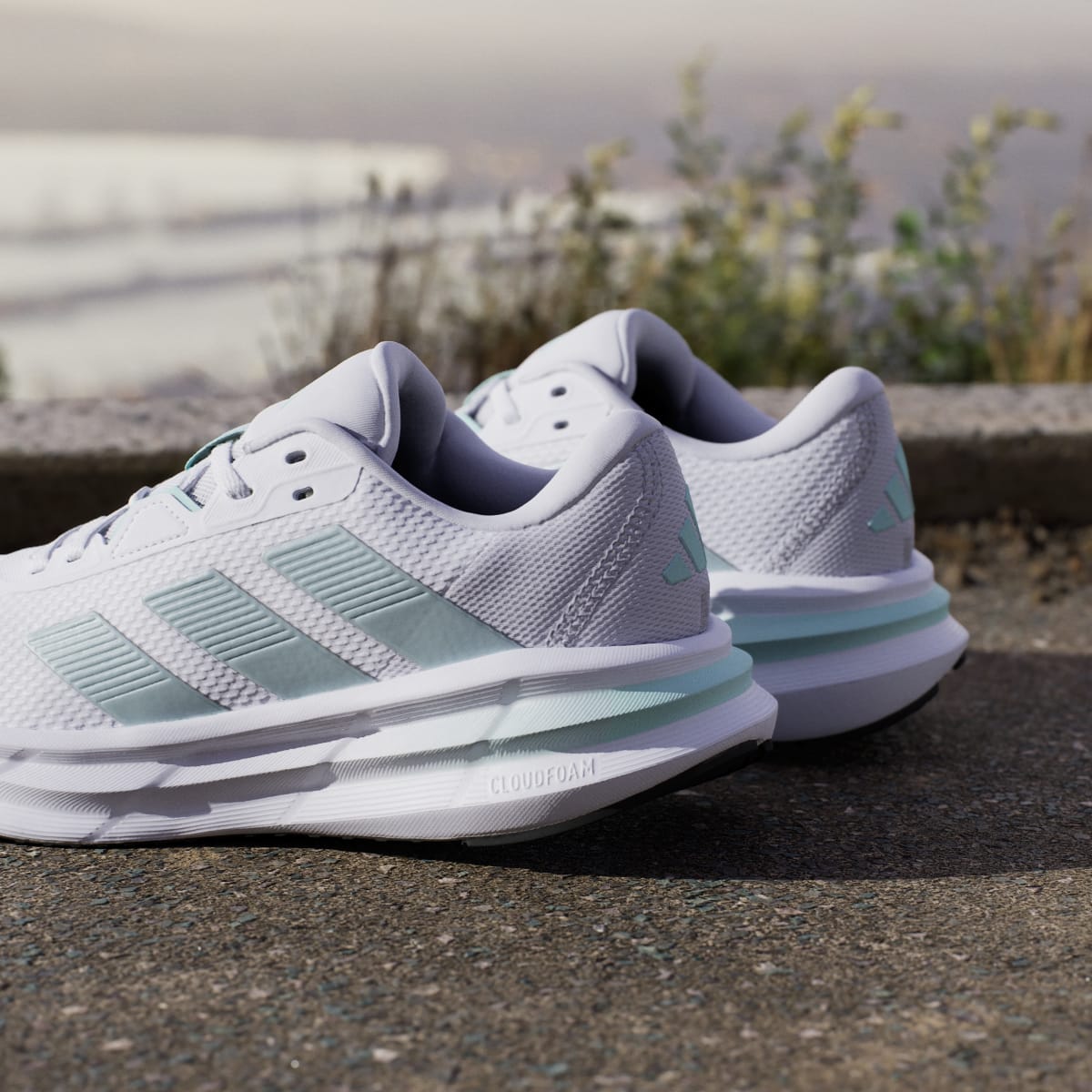 Adidas Women's Galaxy 7 Running Shoes - Cloud White / Magic Grey Met / Semi Flash Aqua - Image 10