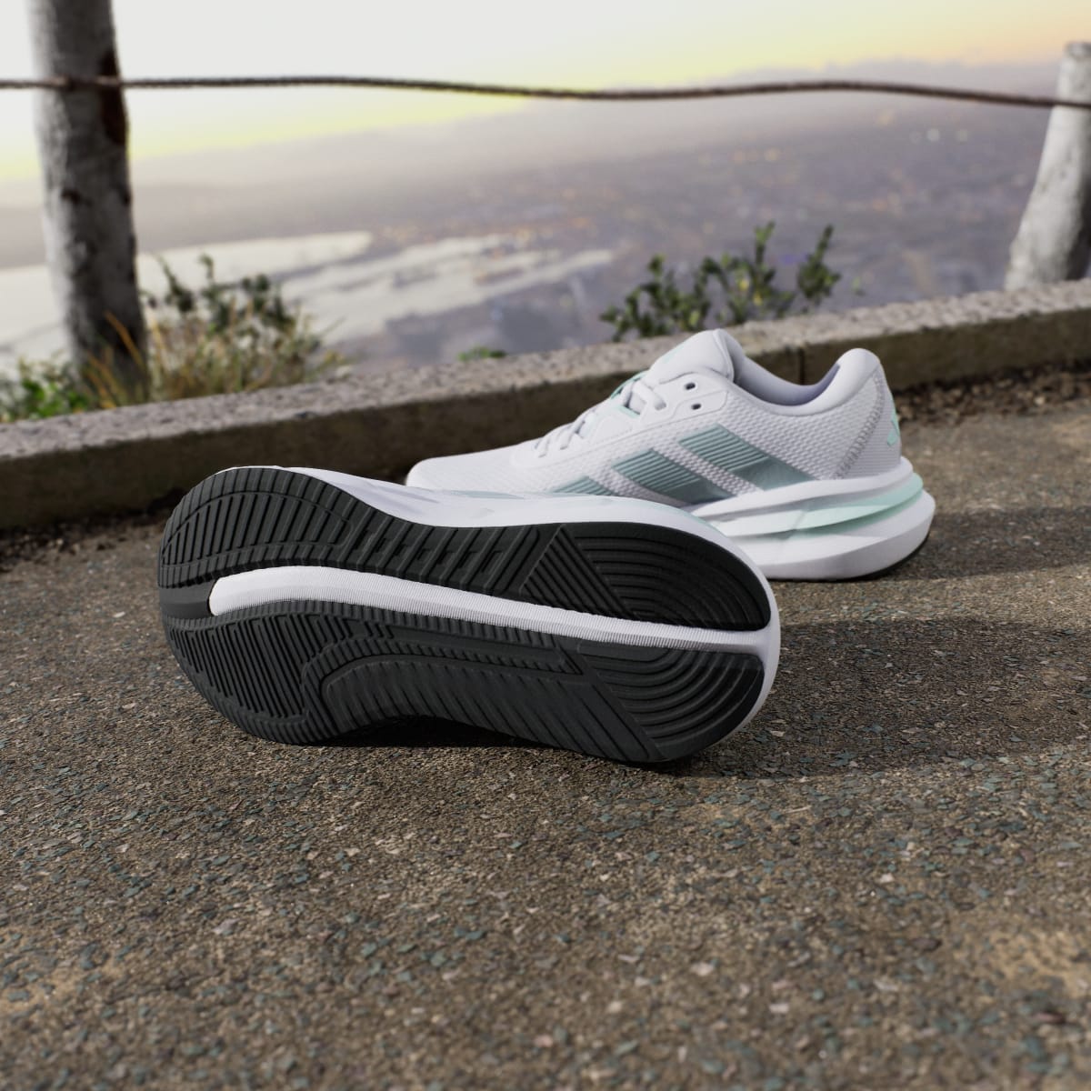 Adidas Women's Galaxy 7 Running Shoes - Cloud White / Magic Grey Met / Semi Flash Aqua - Image 4
