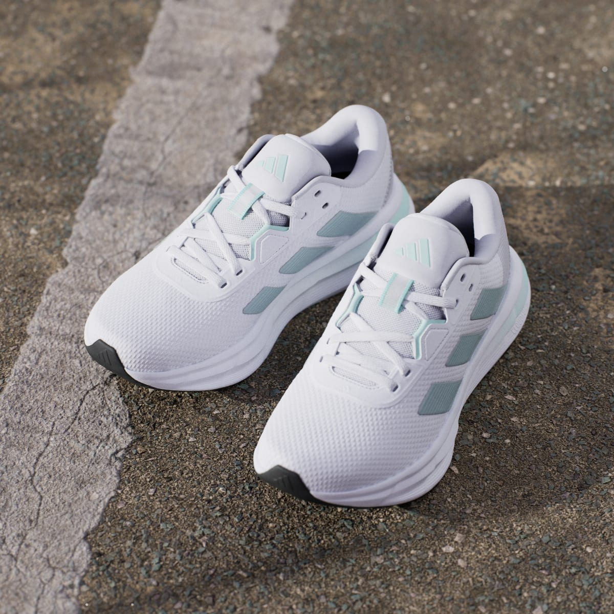 Adidas Women's Galaxy 7 Running Shoes - Cloud White / Magic Grey Met / Semi Flash Aqua - Image 5