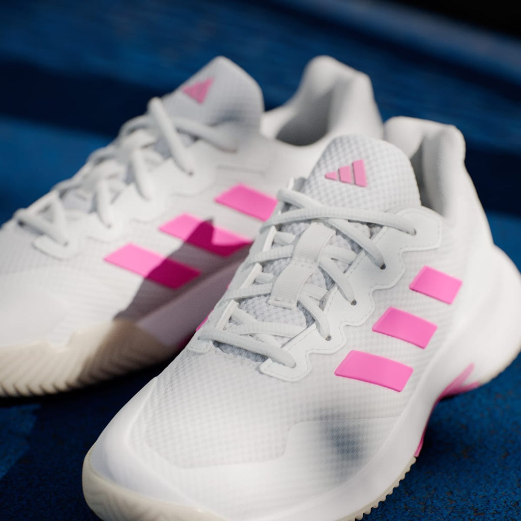 Adidas Women's Gamecourt 2.0 Tennis Shoes - Core White / Lucid Pink / Core Black - Image 10