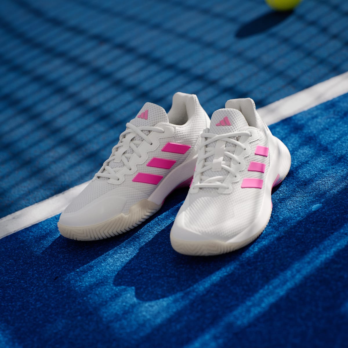 Adidas Women's Gamecourt 2.0 Tennis Shoes - Core White / Lucid Pink / Core Black - Image 5