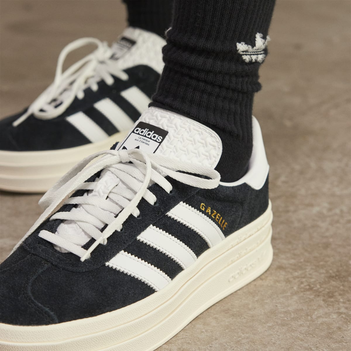 Adidas Women's Gazelle Bold Shoes - Core Black / Cloud White / Core White - Image 16