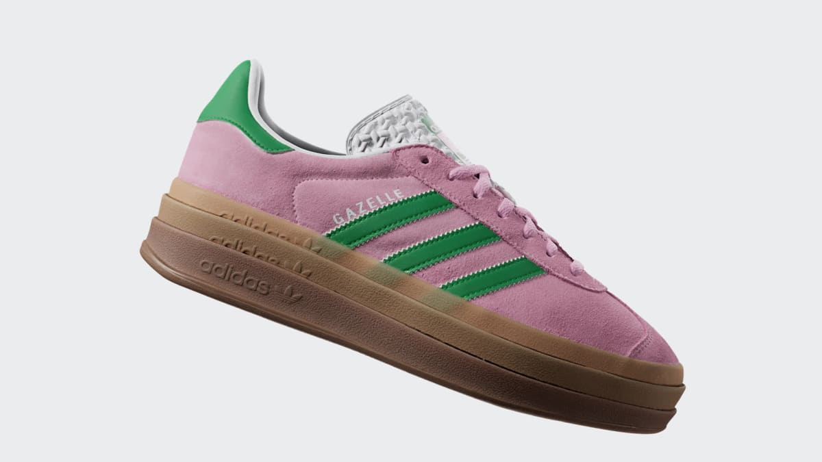 Adidas Women's Gazelle Bold Shoes - True Pink / Green / Cloud White - Image 3