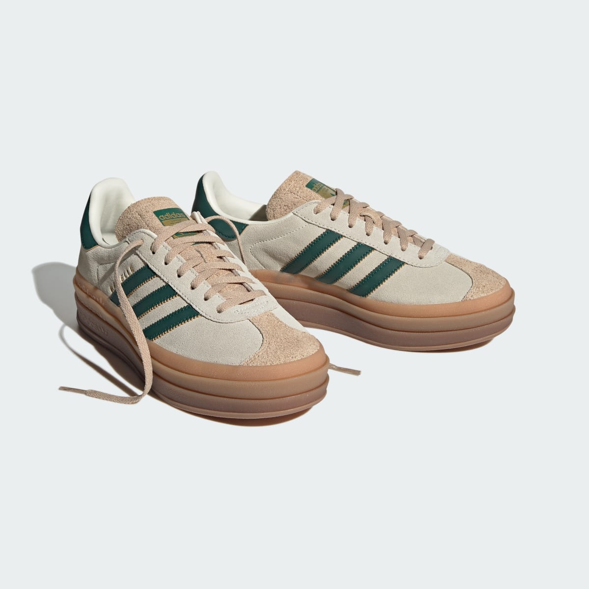 Adidas Women's Gazelle Bold Shoes - Cream White / Collegiate Green / Magic Beige - Image 7