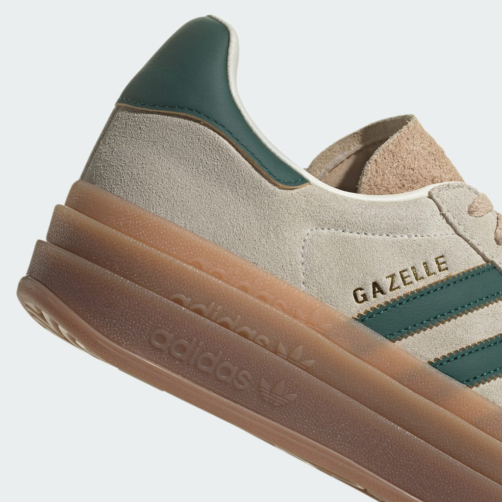 Adidas Women's Gazelle Bold Shoes - Cream White / Collegiate Green / Magic Beige - Image 13