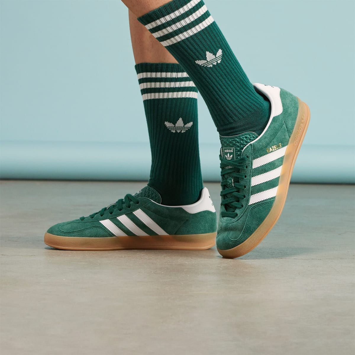 Adidas Men's Gazelle Indoor Shoes - Collegiate Green / Cloud White / Gum - Image 3
