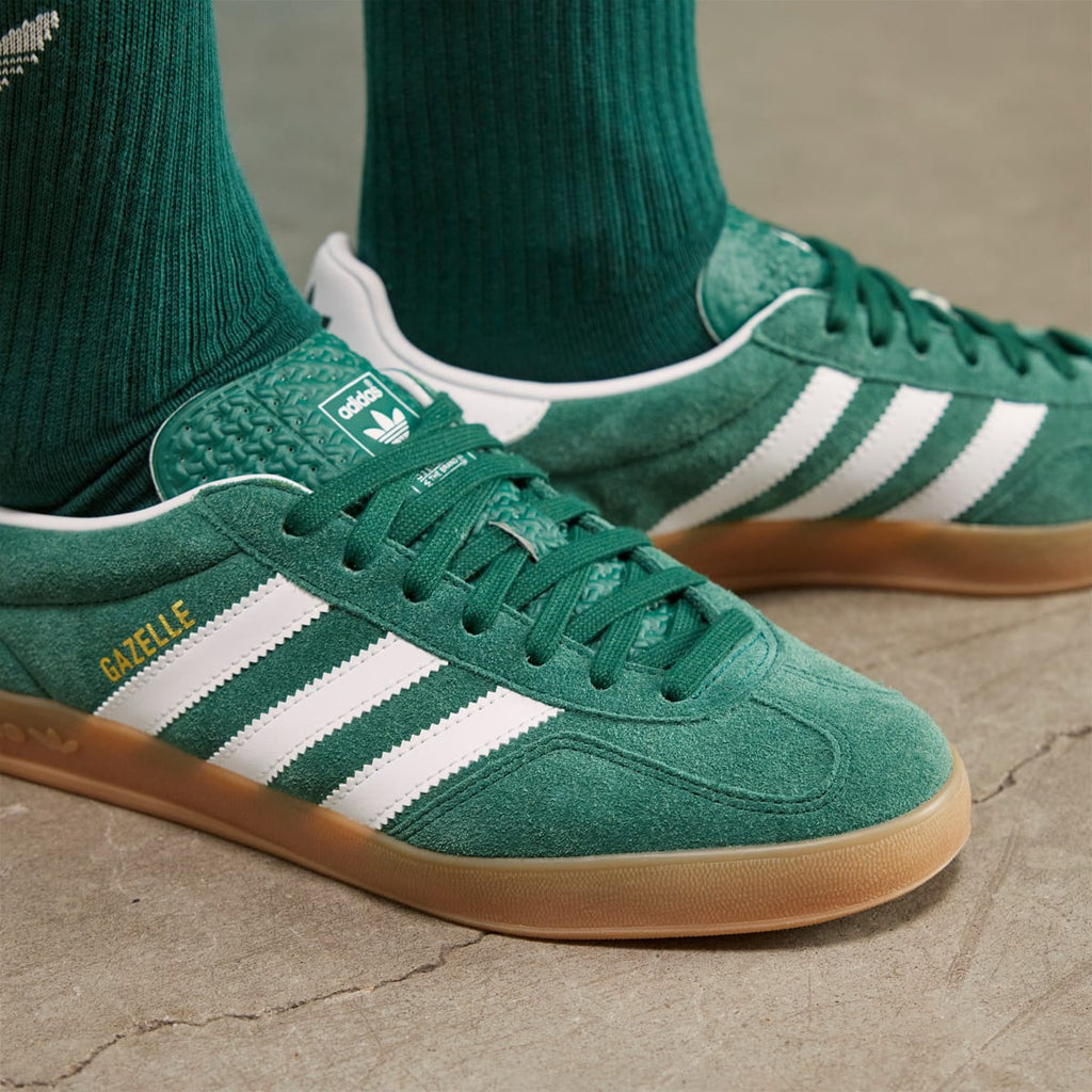 Adidas Men's Gazelle Indoor Shoes - Collegiate Green / Cloud White / Gum - Image 4