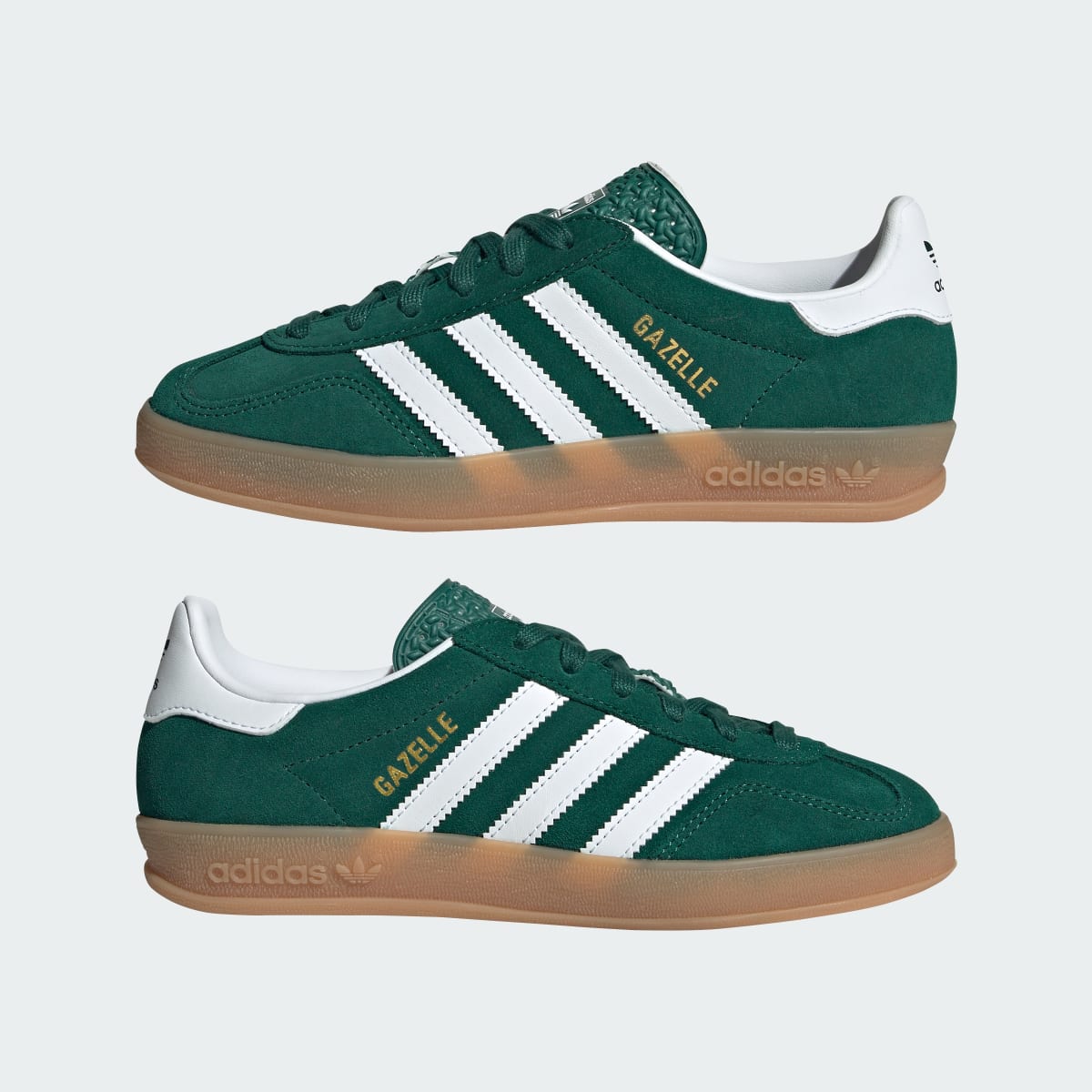 Adidas Kids' Gazelle Indoor Shoes Kids - Collegiate Green / Cloud White / Gum - Image 7