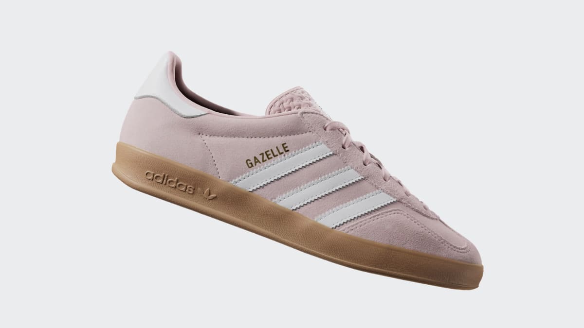 Adidas Women's Gazelle Indoor Shoes - Sandy Pink / Cloud White / Gum - Image 2