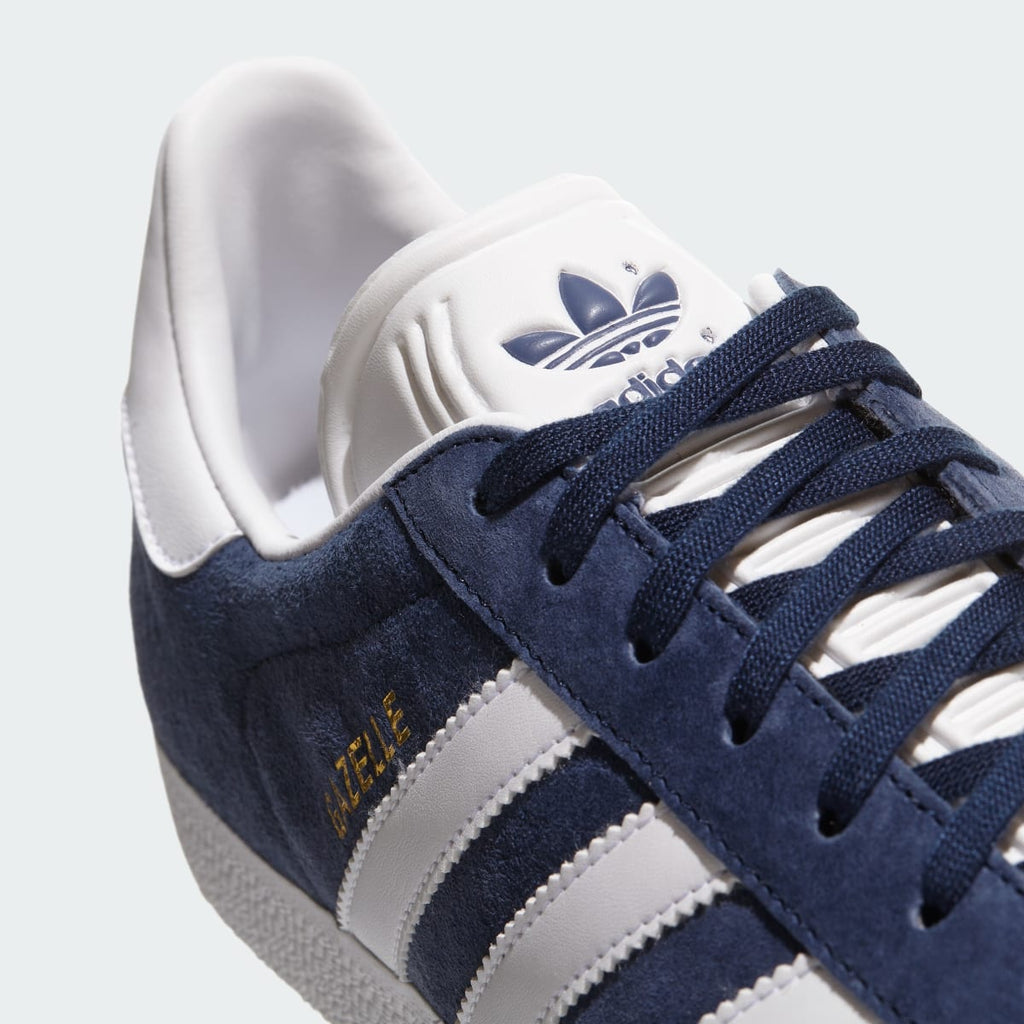 Adidas Men's Gazelle Shoes - Collegiate Navy / White / Gold Metallic - Image 9