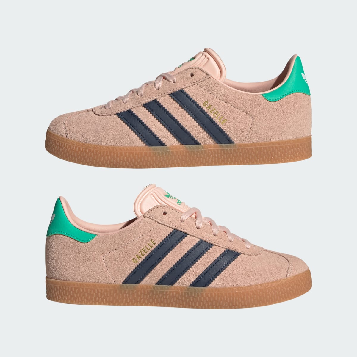 Adidas Kids' Gazelle Shoes - Blush Pink / Night Indigo / Hi-Res Green - Image 7