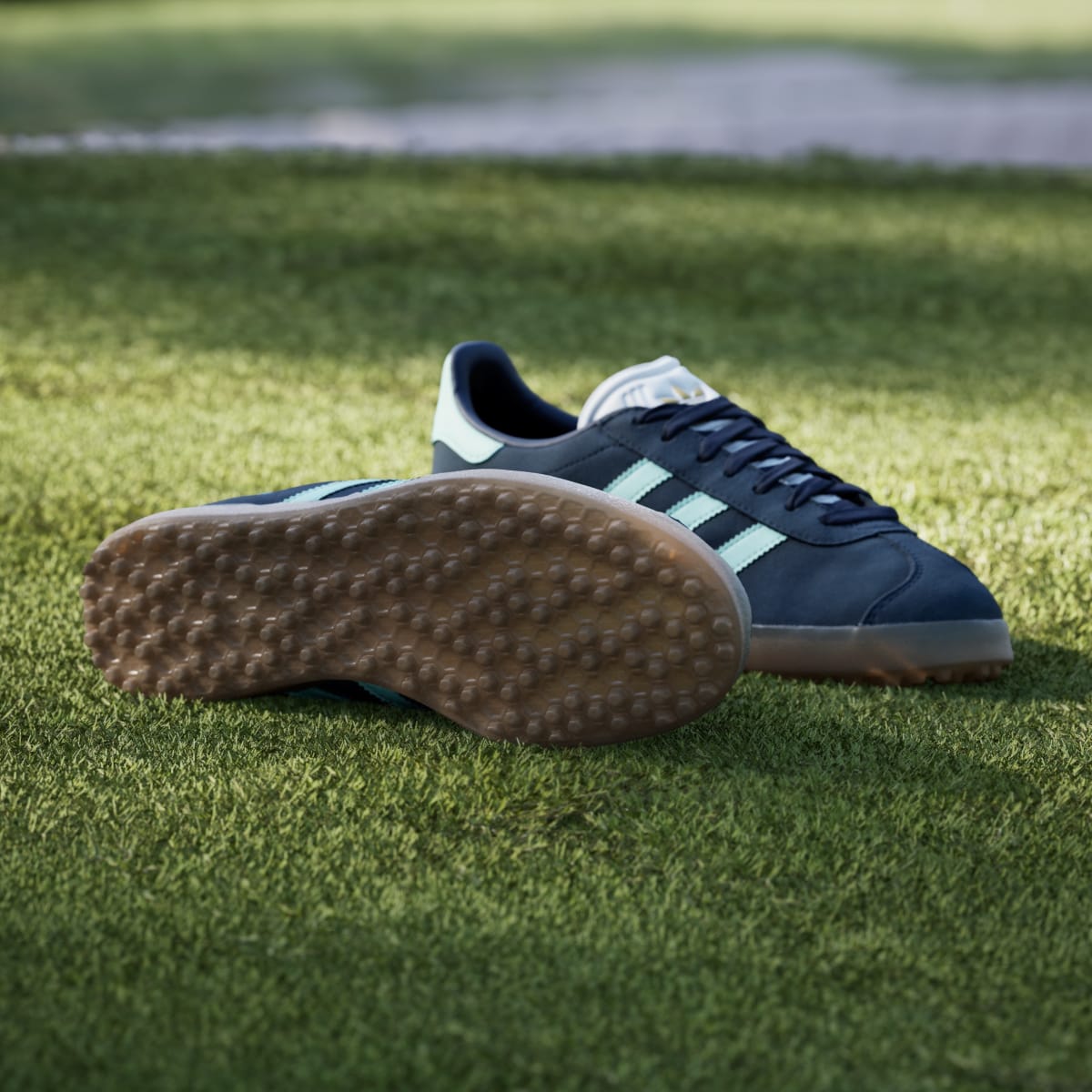 Adidas Women's Gazelle Spikeless Golf Shoes - Night Indigo / Clear Mint / Cloud White - Image 4