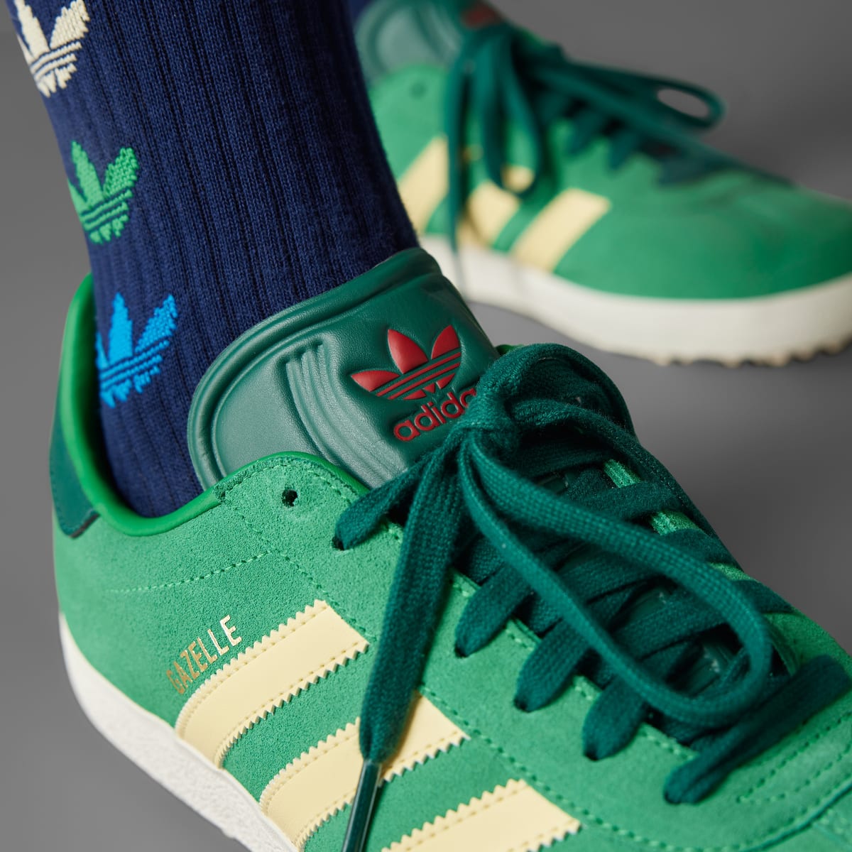 Adidas Men's Gazelle Spikeless Golf Shoes - Green / Almost Yellow / Collegiate Green - Image 5