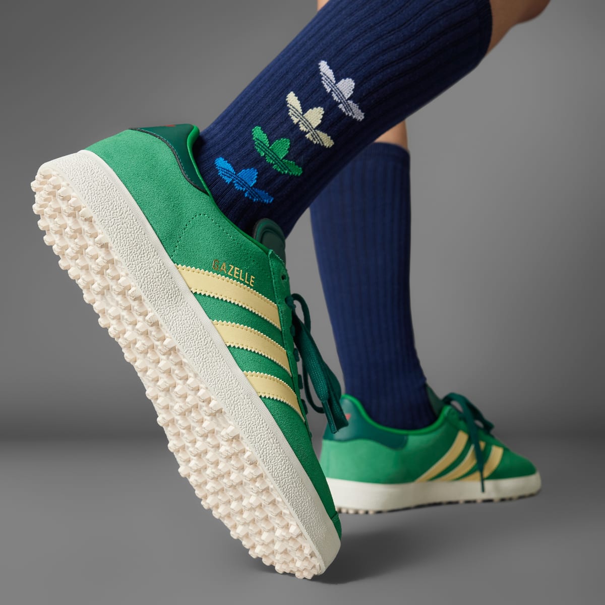 Adidas Men's Gazelle Spikeless Golf Shoes - Green / Almost Yellow / Collegiate Green - Image 8