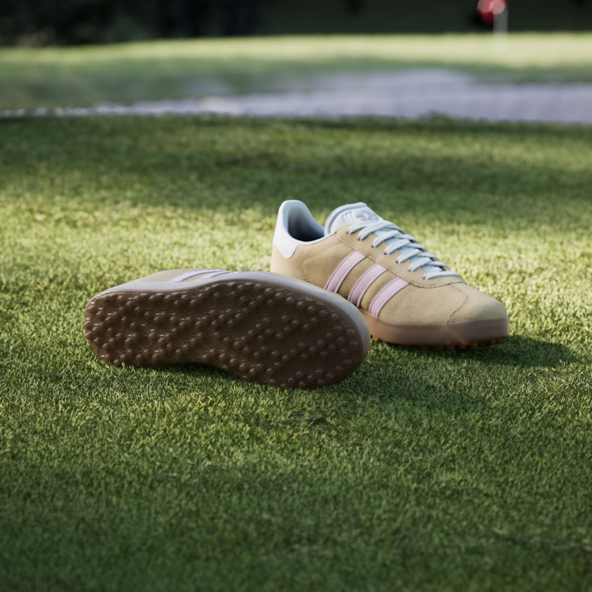 Adidas Women's Gazelle Spikeless Golf Shoes - Ice Tangerine / Clear Pink / Cloud White - Image 4