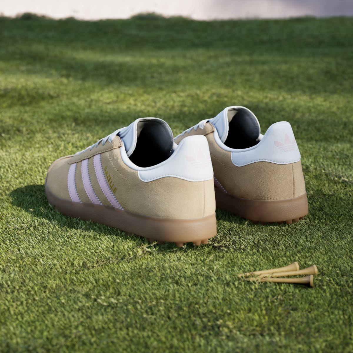 Adidas Women's Gazelle Spikeless Golf Shoes - Ice Tangerine / Clear Pink / Cloud White - Image 6