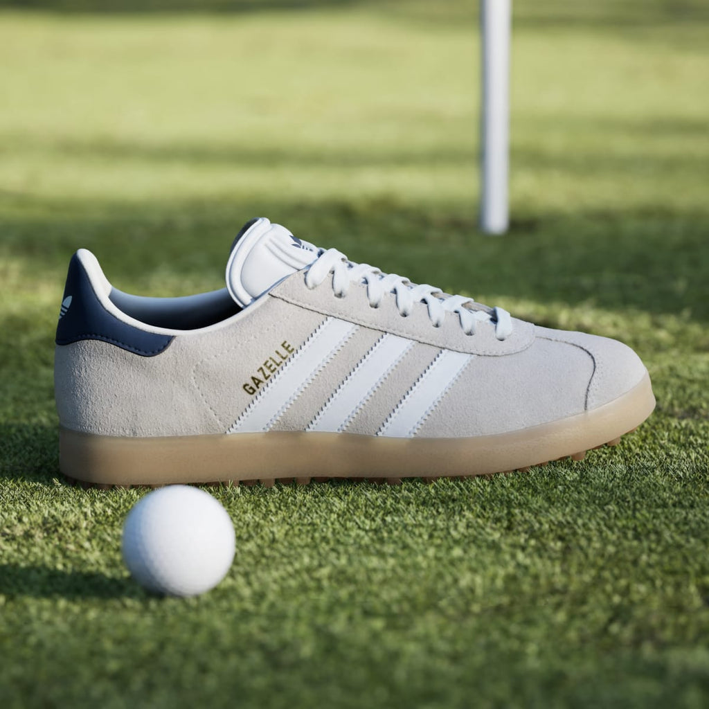 Adidas Men's Gazelle Spikeless Golf Shoes - Chalk White / Cloud White / Night Indigo - Image 3