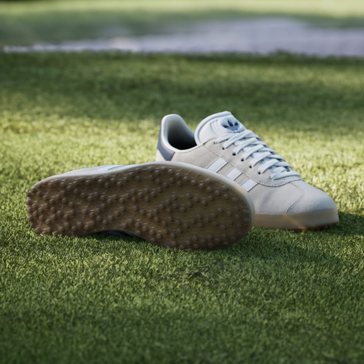 Adidas Men's Gazelle Spikeless Golf Shoes - Chalk White / Cloud White / Night Indigo - Image 4