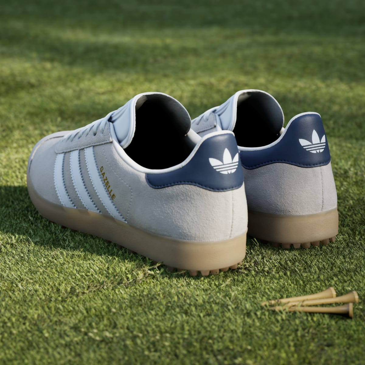 Adidas Men's Gazelle Spikeless Golf Shoes - Chalk White / Cloud White / Night Indigo - Image 6