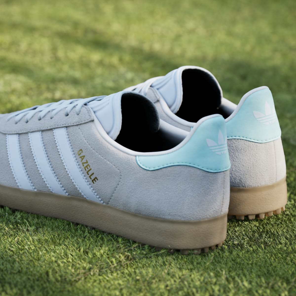 Adidas Women's Gazelle Spikeless Golf Shoes - Chalk White / Cloud White / Clear Mint - Image 10