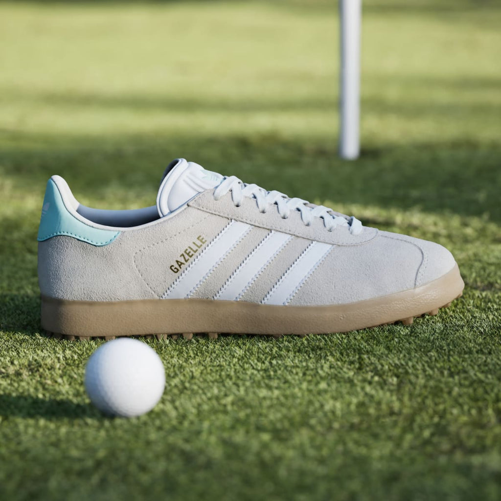 Adidas Women's Gazelle Spikeless Golf Shoes - Chalk White / Cloud White / Clear Mint - Image 3