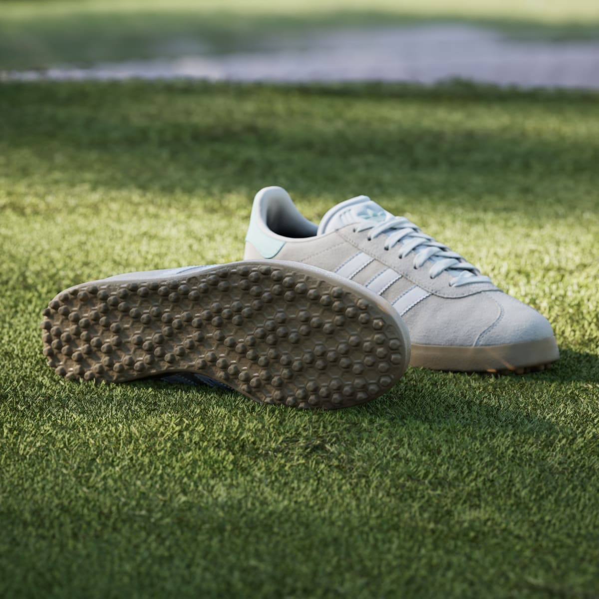 Adidas Women's Gazelle Spikeless Golf Shoes - Chalk White / Cloud White / Clear Mint - Image 4