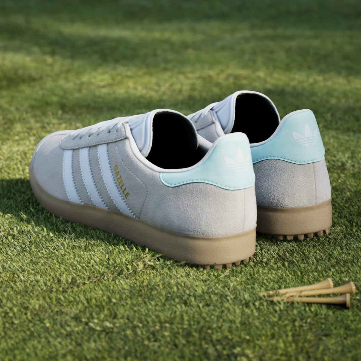 Adidas Women's Gazelle Spikeless Golf Shoes - Chalk White / Cloud White / Clear Mint - Image 6