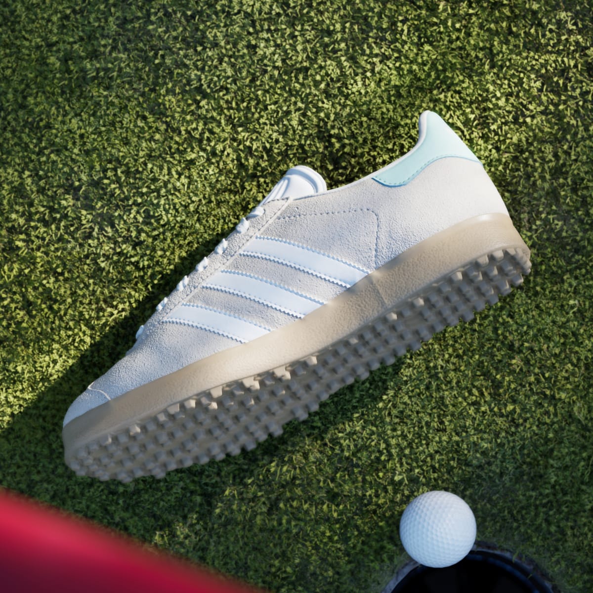 Adidas Women's Gazelle Spikeless Golf Shoes - Chalk White / Cloud White / Clear Mint - Image 7