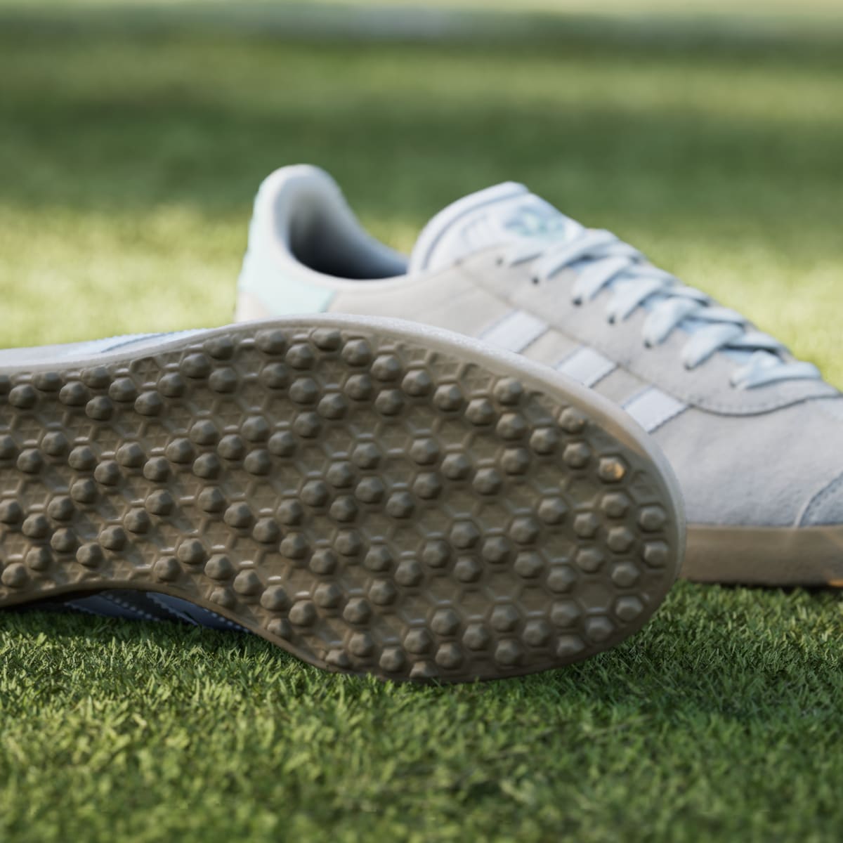 Adidas Women's Gazelle Spikeless Golf Shoes - Chalk White / Cloud White / Clear Mint - Image 9