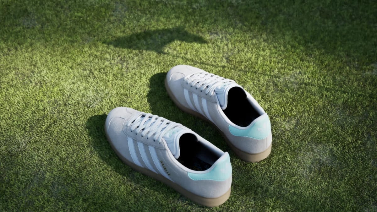 Adidas Women's Gazelle Spikeless Golf Shoes - Chalk White / Cloud White / Clear Mint - Image 2