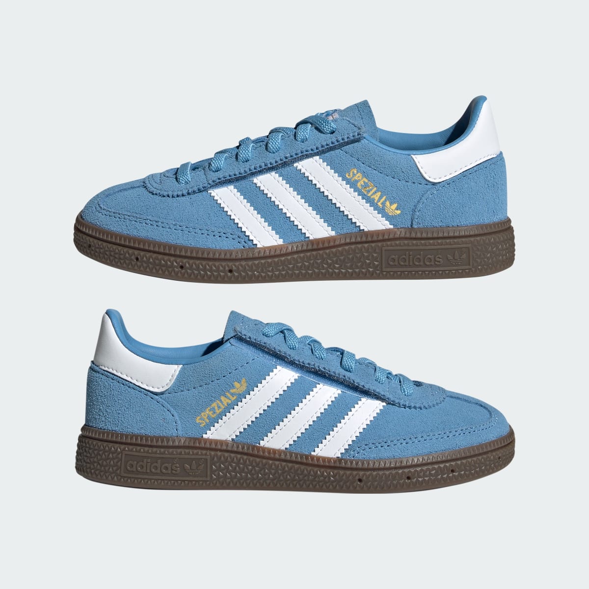 Adidas Kids' HANDBALL SPEZIAL CF EL C - Light Blue / Cloud White / Gum - Image 7
