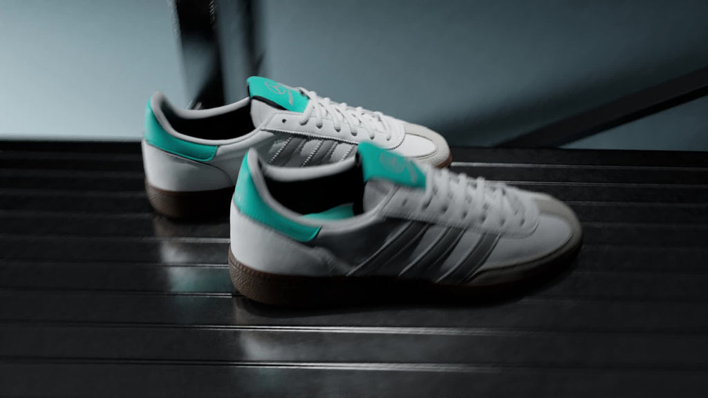 Adidas Men's HANDBALL SPEZIAL MERCEDES SHOES - Cloud White / Silver Metallic / Gum - Image 2